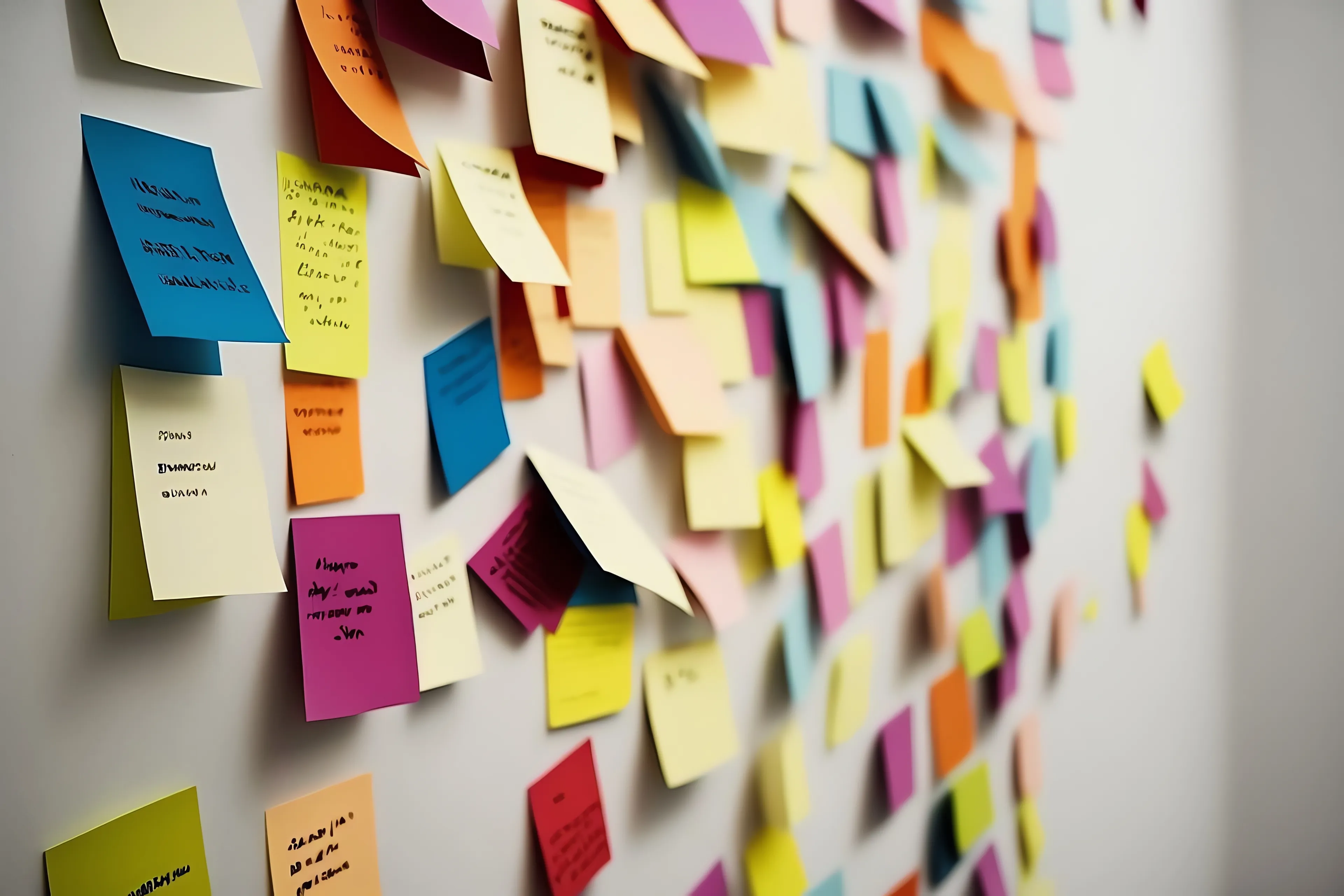 Post-Its on a wall